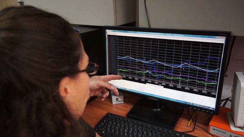 אנשי המקצוע ברשות נחל הקישון בתחנת ניטור מי הנחל (צילום: יובל הנדלר, עבור רשות נחל הקישון)